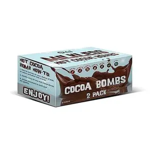 No Whey Foods - Milkless Vegan Hot Cocoa Bomb Set (2 Bombs) Plant Based, Dairy Free, Peanut Free, Nut Free, Gluten Free, All Natural