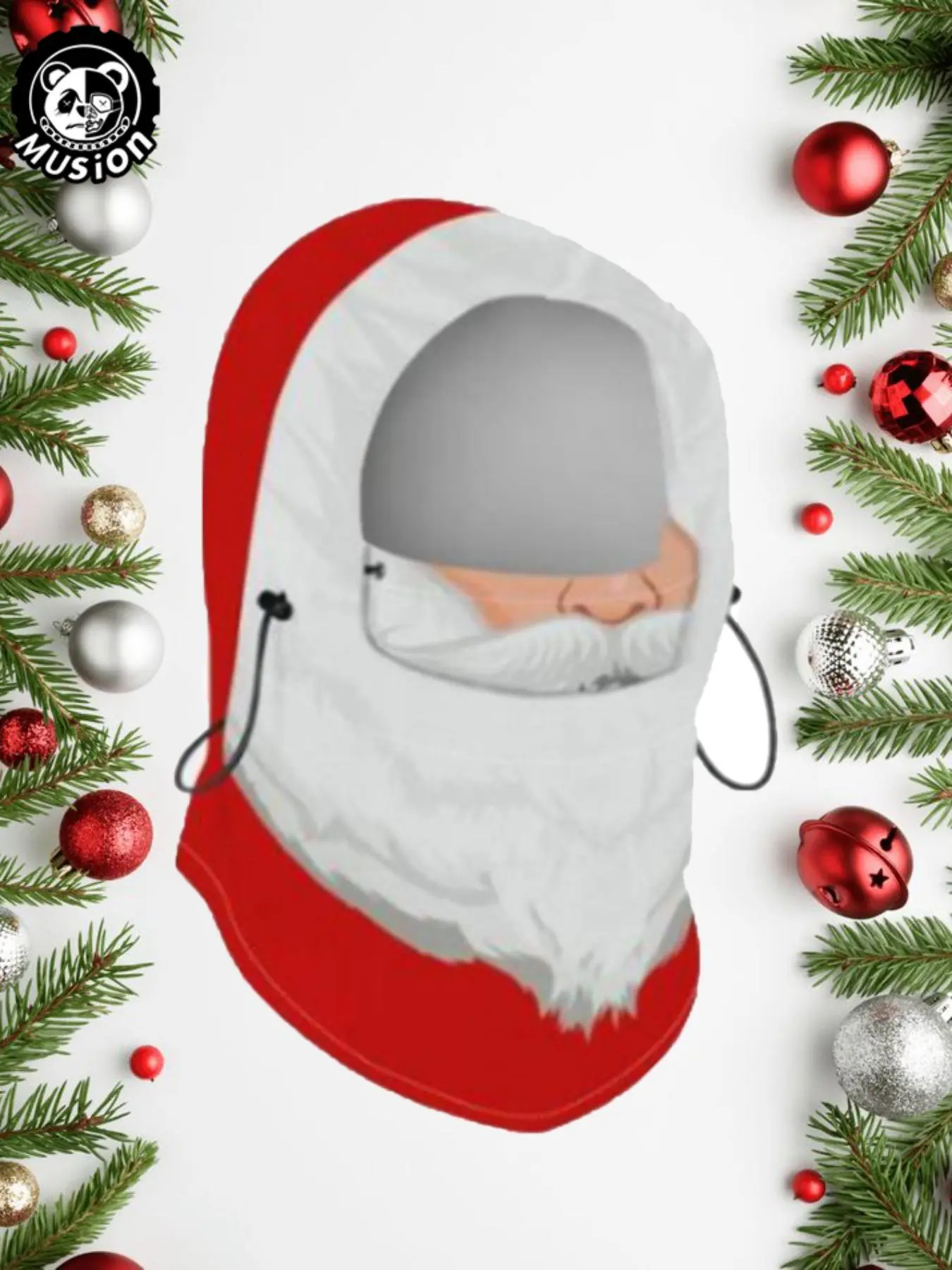 Cartoon Santa Claus Pattern Balaclava Mask, Face Mask for Men & Women, Santa Print Winter Balaclava Warm Ski Full Face Mask Christmas Gift for Men and Women