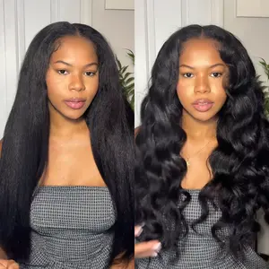 Nadula V Part Kinky Straight Wig Minimal Leave Out Glueless 100% Human Hair Natural Density Soft Blends Well EasiContour Adjustable Cap Beginner Friendly Summervibes TikTokShopStockUp
