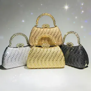 2026 Luxury Rhinestone Evening Clutch, Sparkling Diamond-Encrusted Top Handle Bag for Women, Elegant Formal Purse, Trendy Statement Handbag for Wedding, Prom, Party & Red Carpet Events