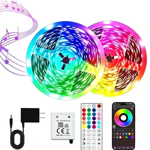 2-Pack 50FT RGB LED Strip Lights – Smart Color Changing LED Light Strips with App & Remote Control, Music Sync, Cuttable & Easy Install for Bedroom, Living Room, Kitchen, Party, Indoor Lighting