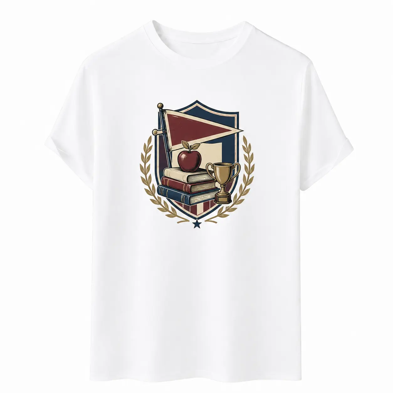 Vintage School Spirit Graphic T-Shirt for Teachers and Students, Unisex Back to School Short Sleeve Crew Neck Tee, First Day Campus Outfit