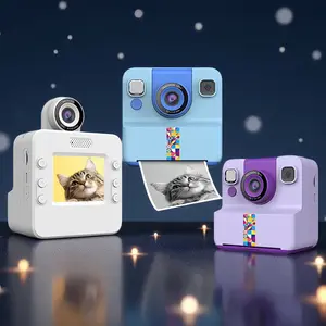 Kids Instant Print Camera - Upgraded Lens Flip 1080P high definition digital camera, memory expansion with TF card, selfie video camera, creative photography toys for girls and boys aged 3 to 16, perfect gift for Christmas, birthdays, holidays, durable