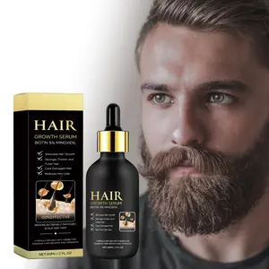 Beard Hair Care Solution Men's Nourishing & Strengthening Serum with Glycerin & Ginseng Root Extract for Thicker Healthier Beard Growth