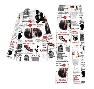 Damon Sal.vat0re MovieBookish Pajamas Vampire Diaries Matching Family Set, Kid & Adult Sleepwear, Halloween Xmas Gift