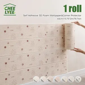 Self-Adhesive Wall Protector Strip, Cartoon Cute Wallpaper, DIY Cuttable Edge Guards, Modern Simple Stripe Stickers, Home Decor