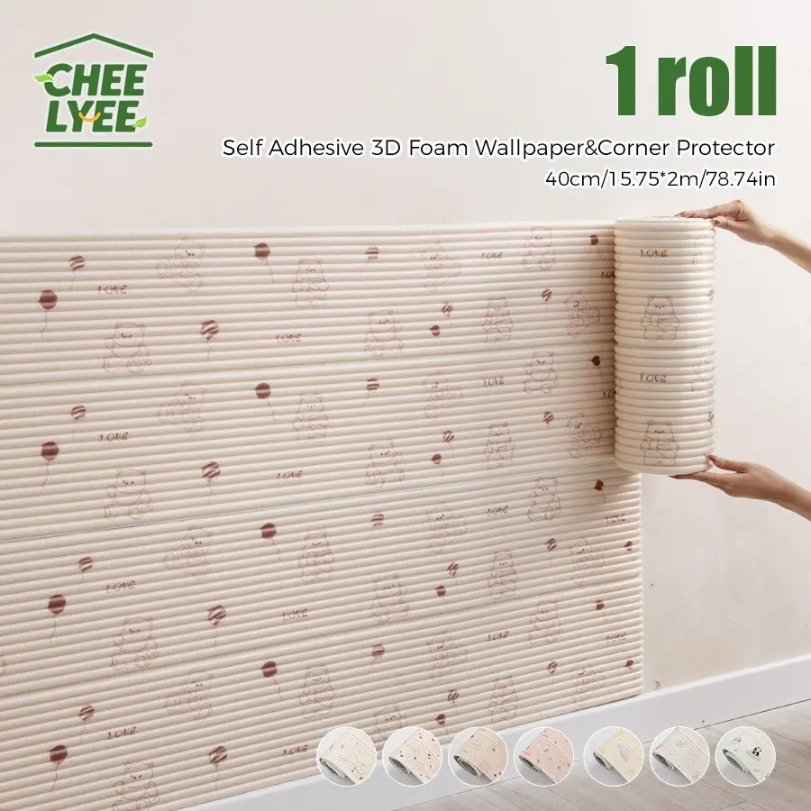 Self-Adhesive Wall Protector Strip, Cartoon Cute Wallpaper, DIY Cuttable Edge Guards, Modern Simple Stripe Stickers, Home Decor