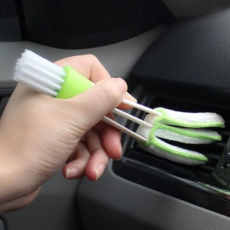 Car Air Outlet Double Head Cleaning Brush, Multifunctional Cleaning Brush, Portable Soft Cleaning Tool for Car Air Outlet