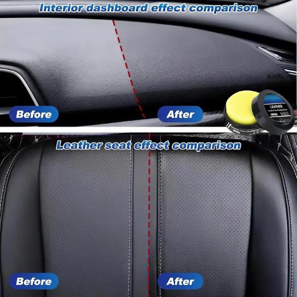Multifunctional Leather Cleaning Paste - Deep Conditioner & Polishing Cream for Car Interiors, Furniture, and Shoes (Includes Sponge)