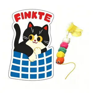 Cute Peel & Stick Cat Scratch Pad, Anti-Scratching Solution, No Shedding, Suitable for Sofa & Wall, Includes Free Cat Toy scratchpad