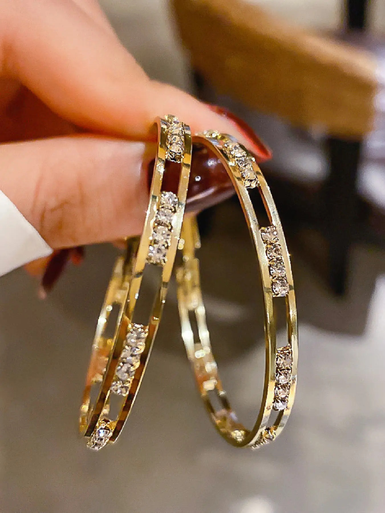 Shiny Geometric Circle Earrings for Women, Wedding Evening Party Holiday Wear, Casual Style, All Seasons, Fashionable Earrings, Shining Earrings
