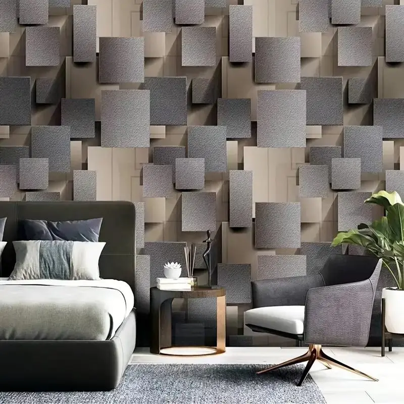 Geometric Pattern Self-adhesive PVC Wallpaper, Waterproof Removable Wall Sticker, Decorative Wallpaper, Peel and Stick Wallpaper Designs, Wall Decor for Home Living Room Bedroom
