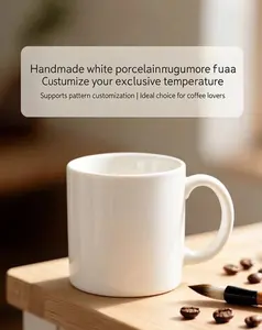 11oz all-white mug with customizable patterns, cylindrical body, and curved handle, suitable for home, office, and various food and beverage shops. It is not only practical but also serves as a decoration. It is also a great choice as a gift for others.