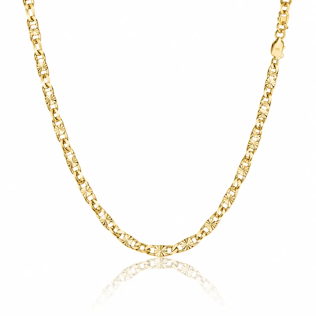 EMPTAN 14K Gold Plated Flat Chain Necklace for Women Men, Versatile, Elegant & Fashionable Necklace, Lightweight Classic Jewelry for Daily Wear, Birthday Anniversary Gift