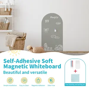 Decorative Whiteboard Stickers, Magnetic Surface, Easy Peel and Stick, Ideal for Bulletin Boards, Presentation Boards, Drawing Boards, Portable Wipeable Board
