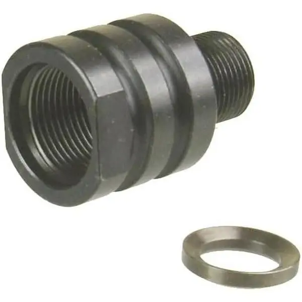 5/8X24 Inside Thread Converte To 1/2-28 Outside Thread TPI Protector Convertor, 5/8 Female To 1/2 Male dapter, With a Free 1/2" Crush Washer, Steel Black Yifanyou Sports