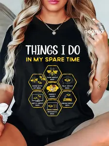100% Cotton Things I Do In My Spare Time Beekeeping Bees Funny Beekeeper T-Shirt