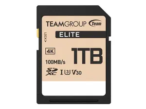 Team Group 1TB Elite 4K SD Card UHS-I U3 V30 Read/Write Speed Up to 100/90MB/s (TESDXC1TIV30P69)