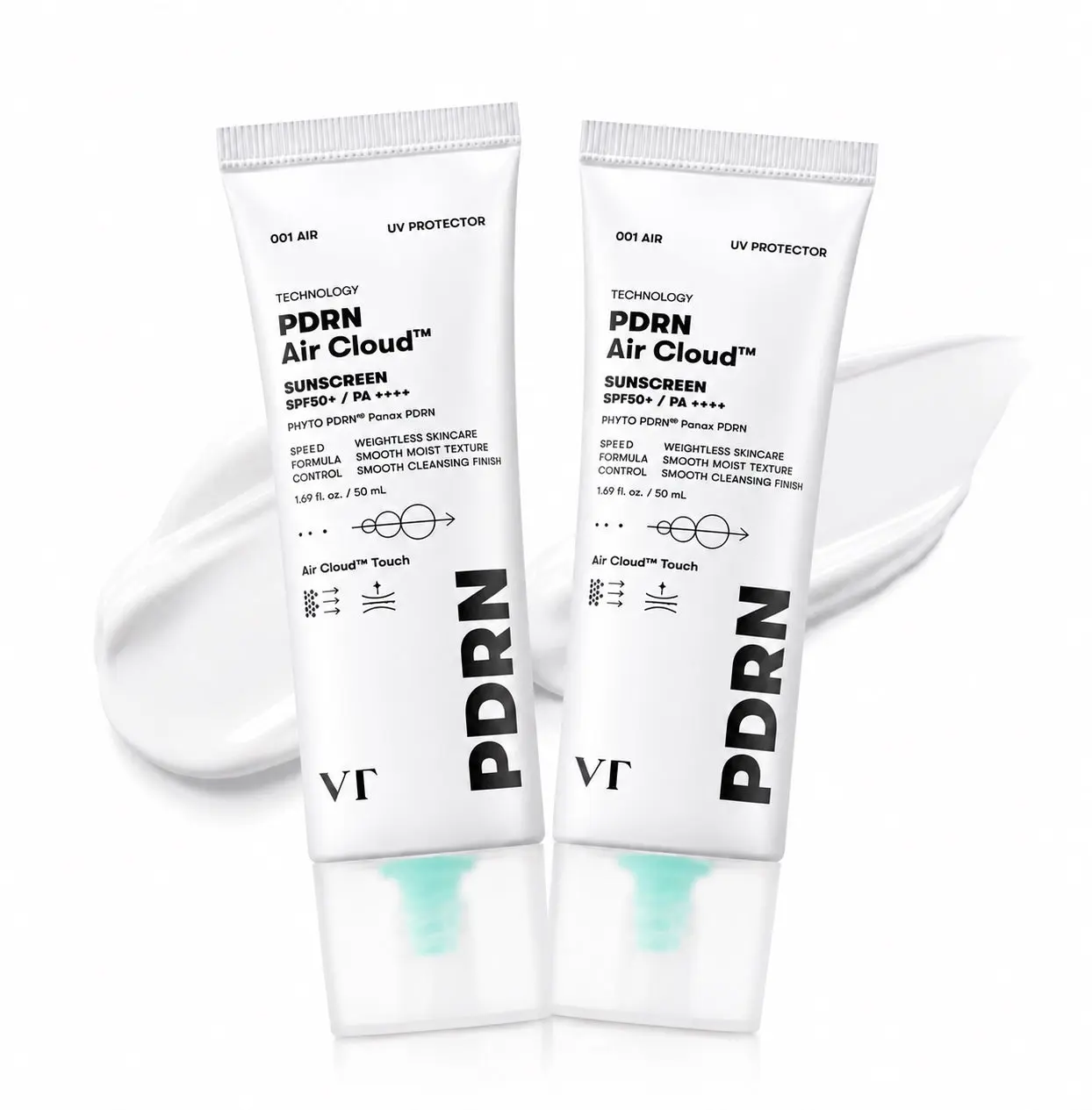 VT - PDRN Air Cloud Sunscreen SPF 50+ / PA ++++ (2 X 50ml)