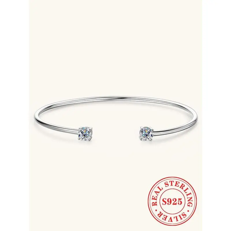 S925 Sterling Silver Decor Cuff Bangle, Fashion Jewelry for Party, Daily Clothing Decor, Trendy All-match & Exquisite Jewelry for Birthday Gift S925 Sterling Silver Decor Cuff Bangle, Fashion Jewelry for Party, Daily Clothing Decor, Trendy All-match & Exquisite Jewelry for Birthday Gift