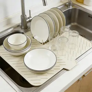 Upgraded Waterproof Under Sink Mat - Non-Slip Silicone Cabinet Liner with Drainage Grooves | Under Sink Organizer Protector for Kitchen, Bathroom & Laundry Cabinets