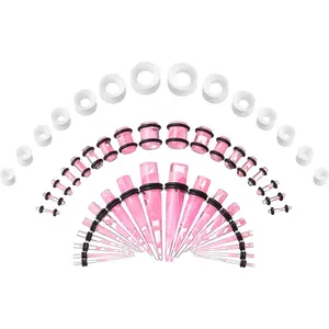 Memsion Ear Stretching Kit 50 Pieces 14Gauges-00Gauges Earrings Piercing Kit