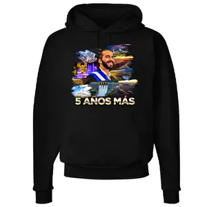 Nayib Bukele Black Hoodie “5 Años Más” El Salvador - Unisex Classic Menswear