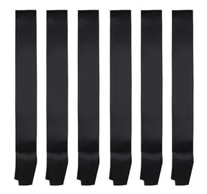 Pack of 6 Black Blank Satin Sash, Sashes for Pageants, Party