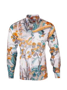 Printed Linen Shirt Fairy Tale Orange