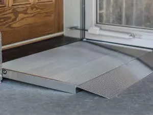 EZ-ACCESS TRANSITIONS Angled Entry Ramp - Single Step Rise, Suitable for Doorways Swinging Inward and Out, Ideal for Single Step Rises