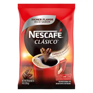 Nescafe Clasico Dark Roast Instant Coffee – Bold Rich Flavor Instant Coffee Powder, Smooth Dark Roast Arabica & Robusta Blend, Easy Mix Hot Coffee, 8 oz Pouch