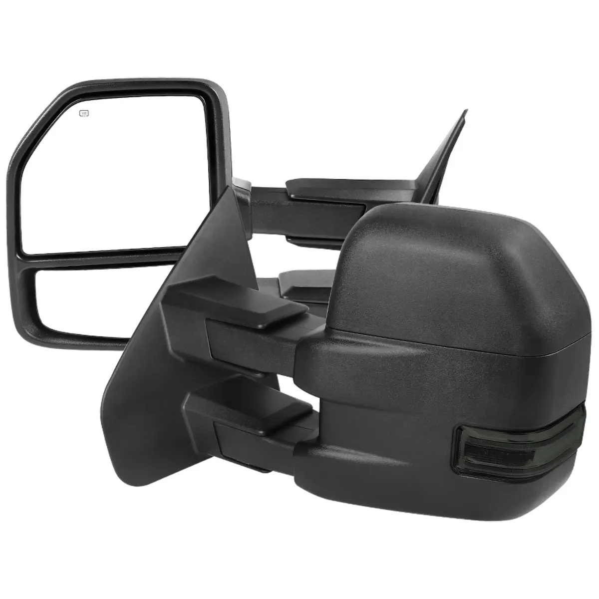 2007-2014 Ford F-150 Power Adjustable, Heated, & Manual Extendable Towing Mirrors w/ Smoked Lens LED Turn Signal & Puddle Lights