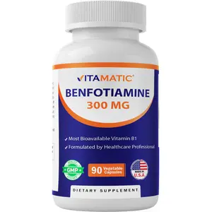 Vitamatic Benfotiamine 300 mg 90 Vegetarian Capsules - Also Called Fat Soluble Vitamin B1 (90 Count (Pack of 1)) (1 Bottle)