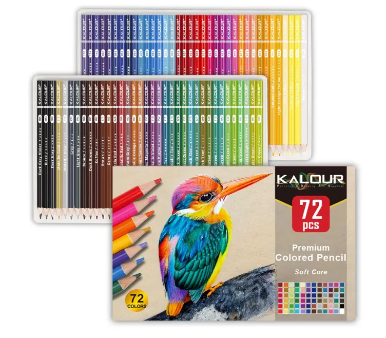 72 Color Pencils Set – Soft Core Art Pencils for Adult Coloring Books, Drawing & Shading – Back to School Art Supplies Gift for Beginners, Artists & Kids