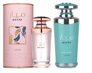 Lattafa Mayar & Mayar Natural Intense EDP Sprays 100ML - Sweet, Fruity, Floral Raspberry, Litchi, Pomegranate, Rose, Jasmine, Vanilla, Musk, Fig, Green Tangerine, Coconut Water, Melon, Water Lily, Jasmine, Lotus, Vanilla, Sandalwood, Ambroxan, Musk Peony