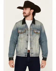 Moonshine Spirit Men's Spirit&Reg; Slasher Medium Wash Denim Jacket - Msfa24o77-Mdw