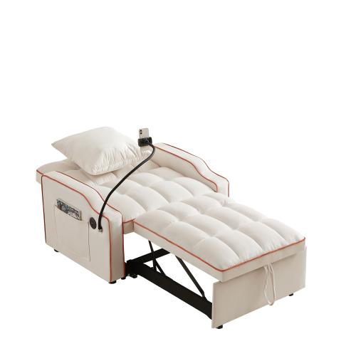 Bellemave  Sleeper Sofa Chair Bed, 3 In 1 Convertible Sofa Chair With With Adjustable Backrest & Phone Holder & USB, Type-C, Adjustable Recliner, Armchair For Living Room Bedroom Apartment Small Space