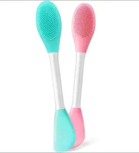 Facial Cleansing Brush,2 in 1 Silicone Face Scrubber for Exfoliating,Massaging,Remove Blackheads,Deep Pore Cleansing,DIY Mask Daily Gentle