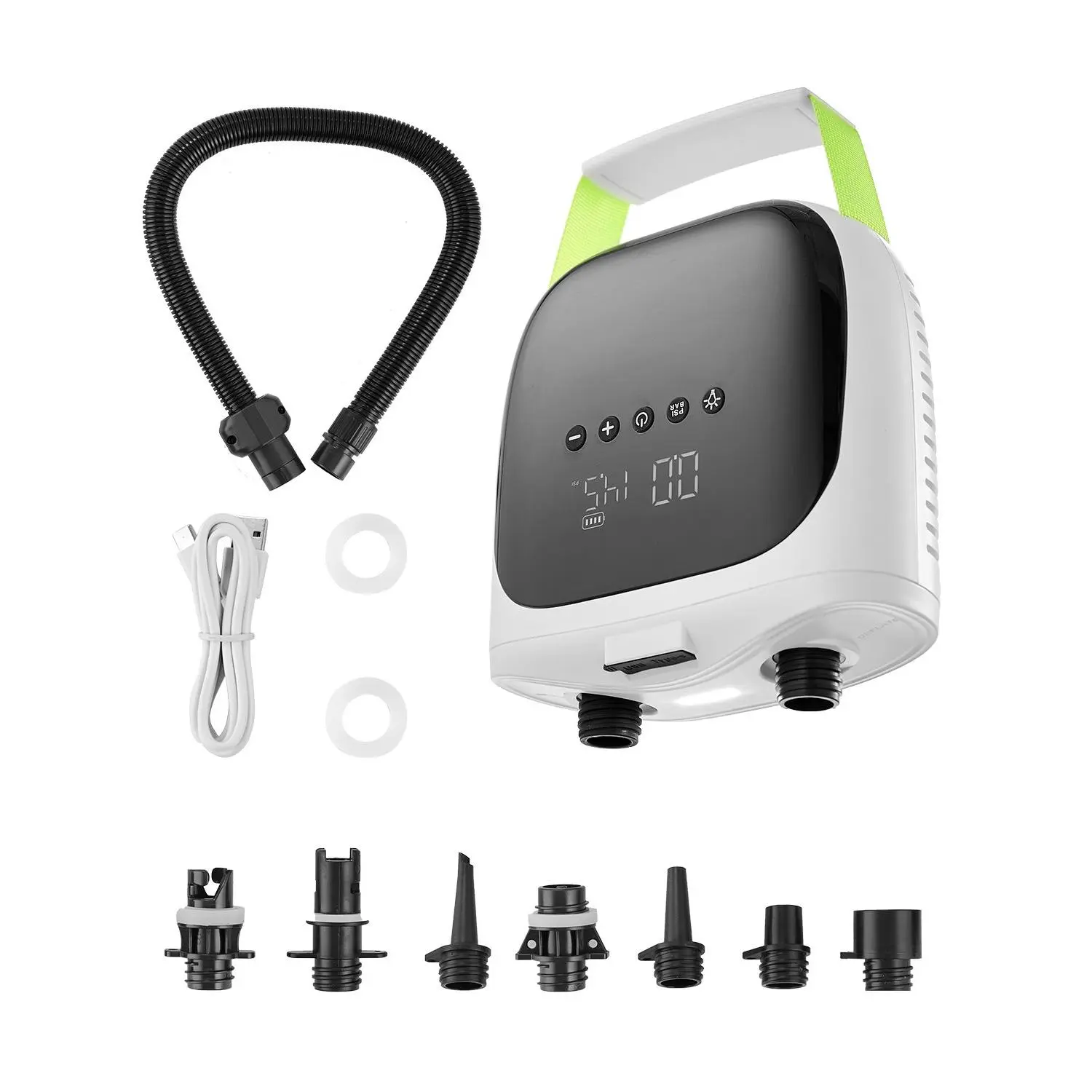 Summervibes VEVOR Paddle Board Pump, 20PSI High Pressure, Rechargeable Battery-Powered, Dual Stage Electric SUP Air Pump with Auto-Off and Deflation Function, Ideal for Inflatable Paddle Board, Tent and Mattress, Outdoorgear, Portable Outdoor Equipment