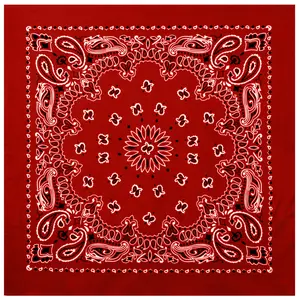 Red - Jumbo Trainmen Paisley Bandana, 100% Cotton, 27" x 27"