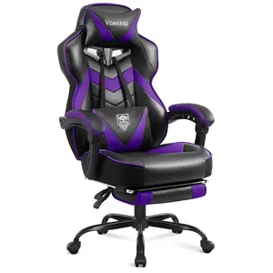 【Black Friday Special】Gaming chair with footrest Recliner Adult computer chair with massage chair Adjustable lumbar cushion Large and tall, ergonomic office gaming chair for heavy racing recliners V3028A