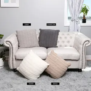 ComfyLuxe Solid Color Braided Cable Knit Luxury Soft Cushion Cover
