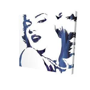 212 MAIN 24x24 in. High-Detail Marilyn Monroe in Blue Wall Photo Print - Modern Glamour Decoration, Artistic Bedroom Accent, Ideal Gift for Home Enthusiasts