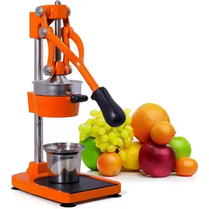 Manual Cast Iron Citrus Juicer,Commercial Hand Press,Heavy Duty Countertop Squeezer for  Orange  Juice, When Pressed,Easy to Use & Clean (Orange)
