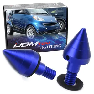 iJDMTOY Matte Finish Blue Finish Front or Rear Bumper Protector Spikes Guards For 2007-2015 W451 Smart Fortwo