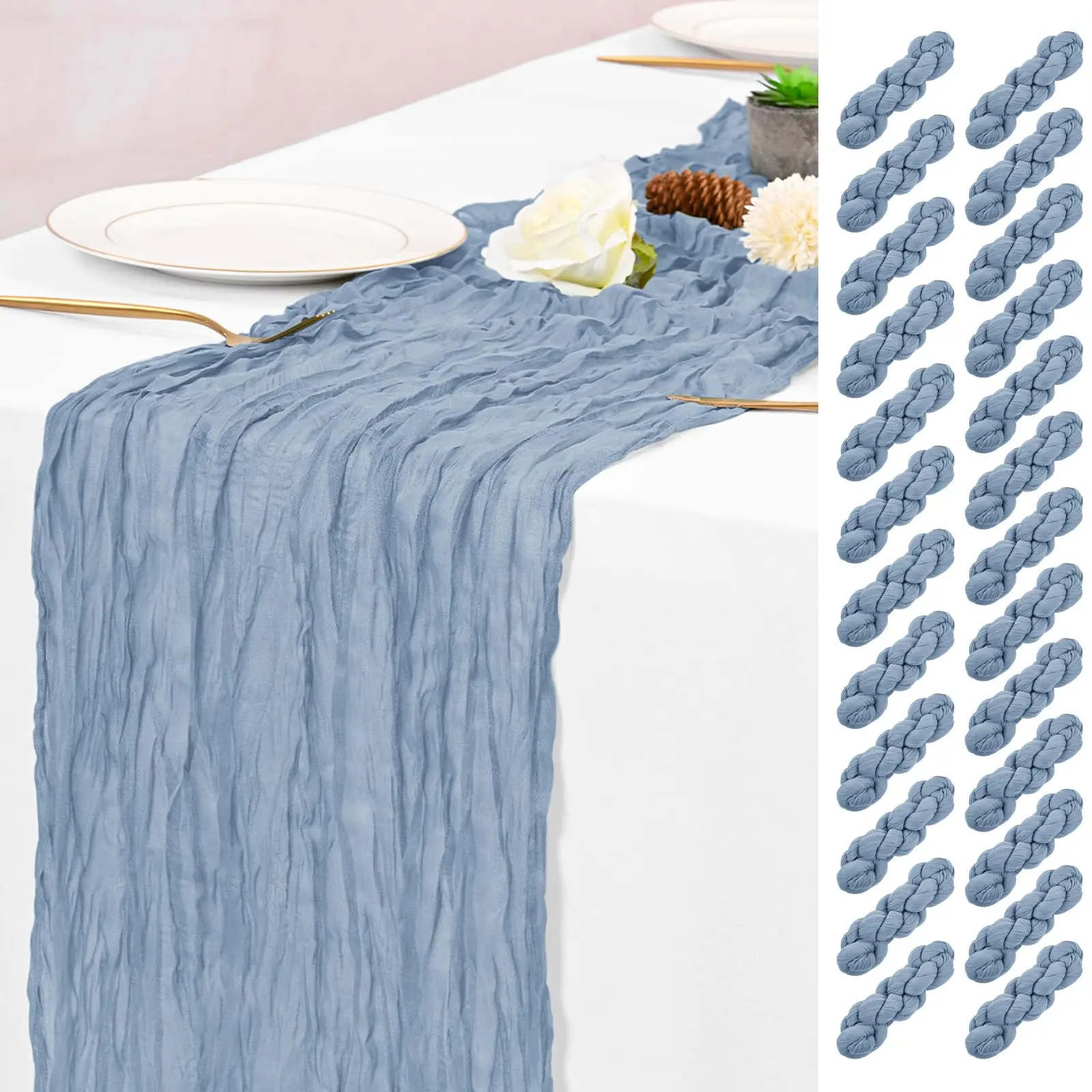 MTREO 3 15 25 Pack Cheesecloth Table Runner 17 x 108 Inch Fall Thanksgiving Boho Rustic Farmhouse Gauze Cheese Cloth Runner for Wedding Party Baby Shower Home Decor Holiday Decorations
