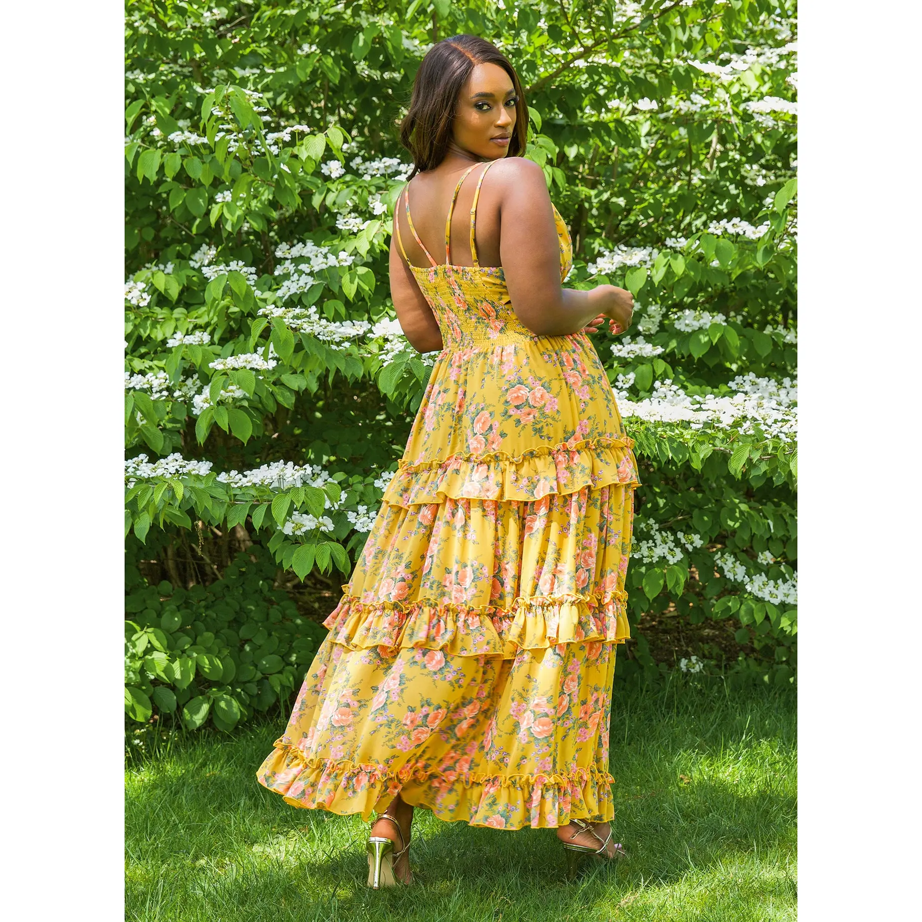 Felicity Floral Cut Out Maxi Sheath Dress - TikTok Shop