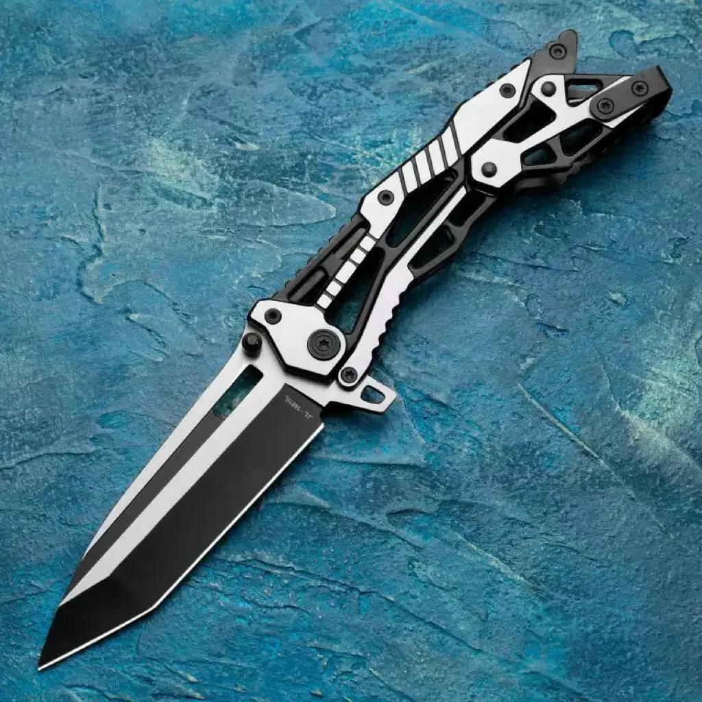 Safe Back Lock Folding Knife for Campers - Portable Hiking Fishing Cutting Tool