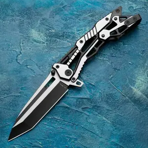 Safe Back Lock Folding Knife for Campers - Portable Hiking Fishing Cutting Tool