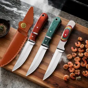 Stainless Steel Kitchen Knife Set with Sheath, 1 Set Portable Mini Knife Set, Multifunctional Knife Set for Outdoor Camping, Portable Multipurpose Knives, Kitchen Accessories